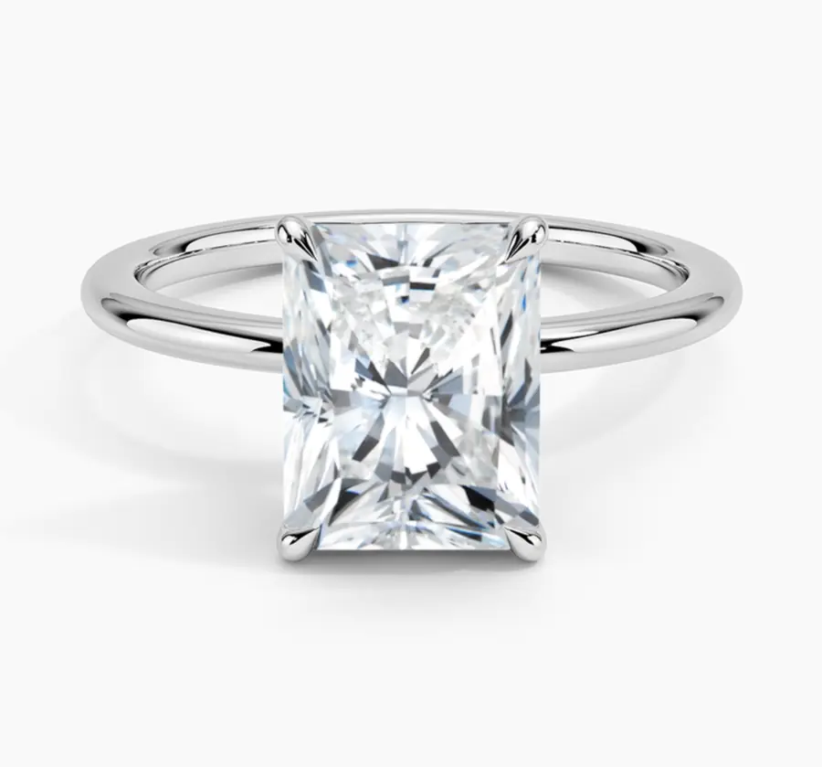 Stunning Radiant Cut Ideal 1.50 ctw E VS1 Solitaire | CaratX Natural Radiant Engagement Ring