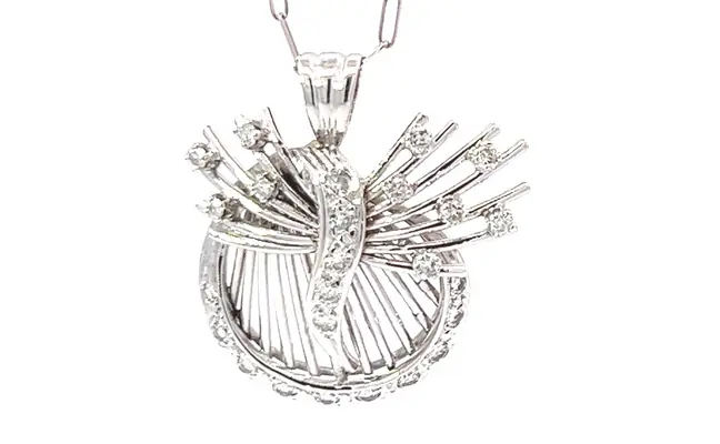 14K white gold pendant