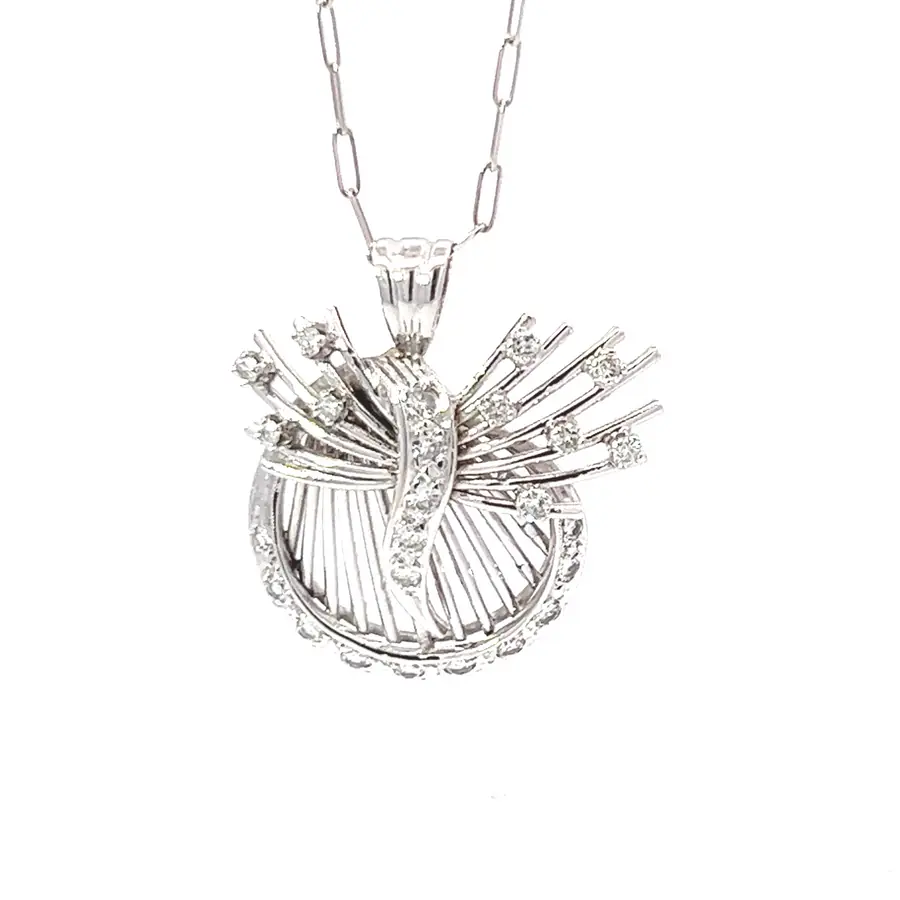 14K white gold pendant