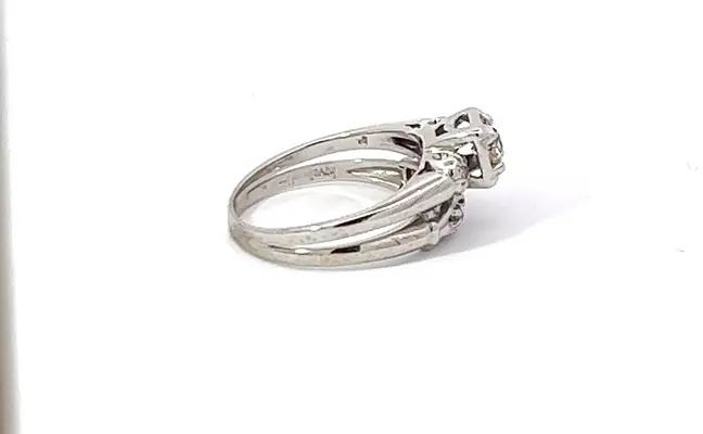 14K white gold, Diamond wedding ring