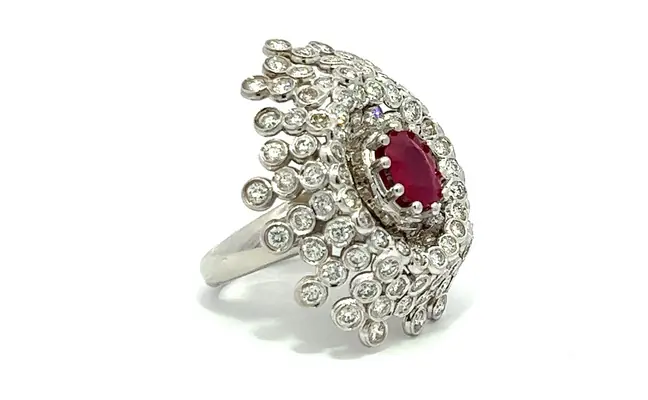 14KW 3.50ct Diamond/2.00ct Ruby ring