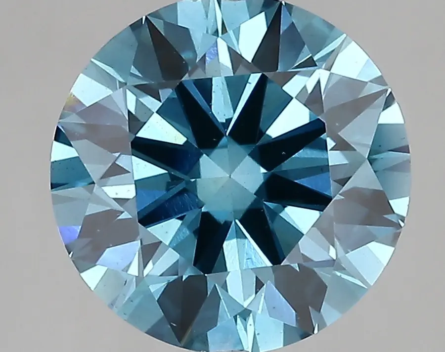 3.46ct FANCY VIVID  BLUE VS2 Round (IGI)