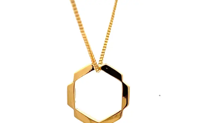 Aria 22k Modern Hexagon Pendant
