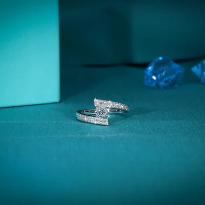 Lab Grown Diamonds - Round Bypass Shank Solitaire Ring