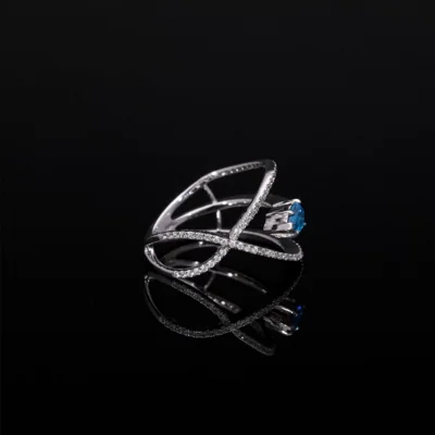 Blue Pear Lab Grown Diamond Ring