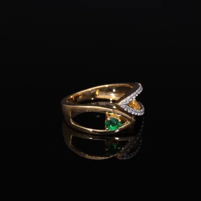 Lab Grown Emerald and Diamond Ring