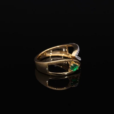 Lab Grown Emerald and Diamond Ring