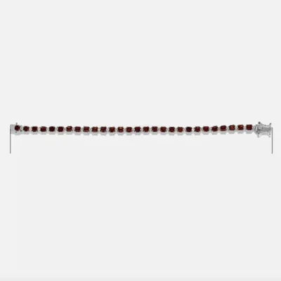 Asscher Cut Brazilian Cherry Citrine and Moissanite Tennis Bracelet Platinum Over Sterling Silver (7.25 In) 9.90 ctw