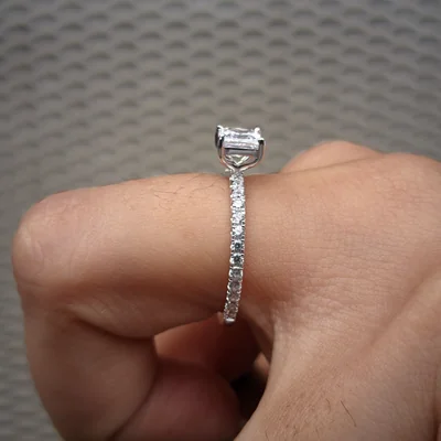 Princess Cut Accent Diamond Ring