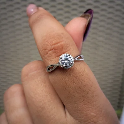 Round Solitaire Halo Diamond Ring