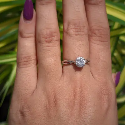 Round Solitaire Halo Diamond Ring