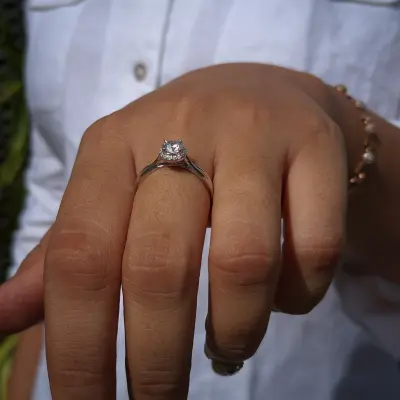 Round Solitaire Halo Diamond Ring