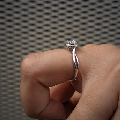 Round Solitaire Halo Diamond Ring