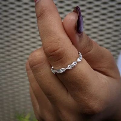Pear Cut Lab Grown Diamond Eternity Band