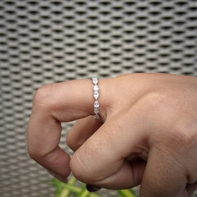 Pear Cut Lab Grown Diamond Eternity Band