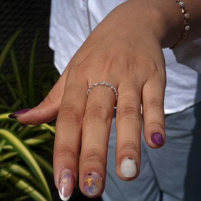 Pear Cut Lab Grown Diamond Half Eternity Band