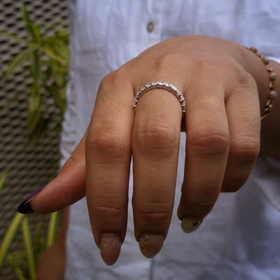 Marquise Cut Lab Grown Diamond Eternity Wedding Band