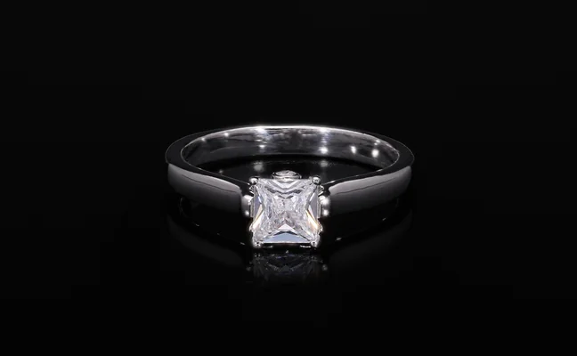 Square Cushion Lab Grown Diamond Solitaire Ring