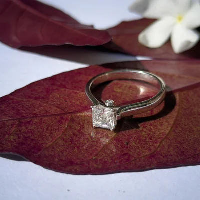 Square Cushion Lab Grown Diamond Solitaire Ring