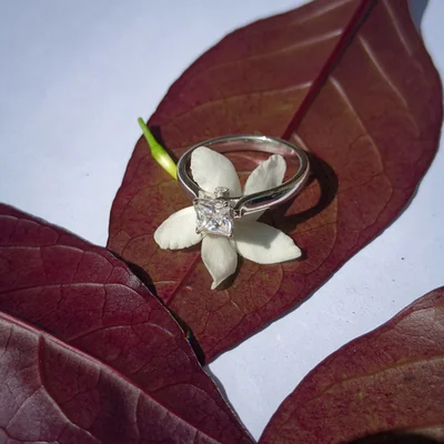 Square Cushion Lab Grown Diamond Solitaire Ring