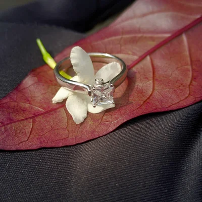 Square Cushion Lab Grown Diamond Solitaire Ring
