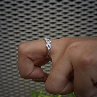 Marquise Cut Lab Grown Diamond Three Row Half Eternity Band