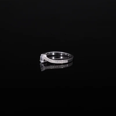 Pear Cut Lab Grown Diamond Accent Ring