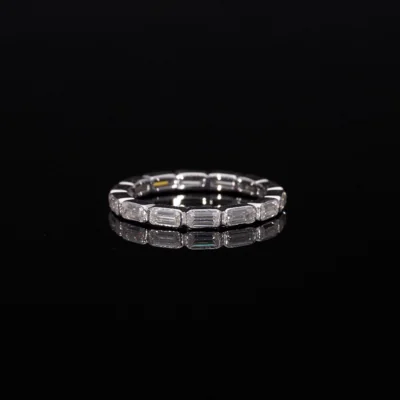 Emerald Cut East-West Wedding Band