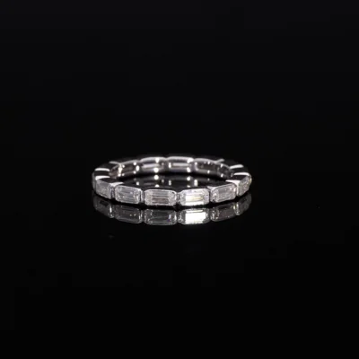 Emerald Cut East-West Wedding Band