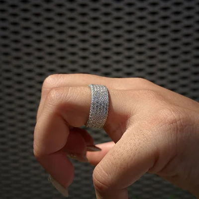 Iced Out Diamond Band for Her