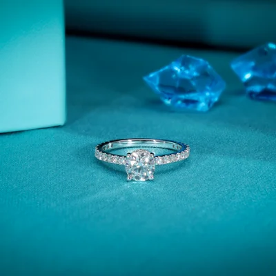 Lab Grown Diamonds - Invisible Halo Solitaire Ring