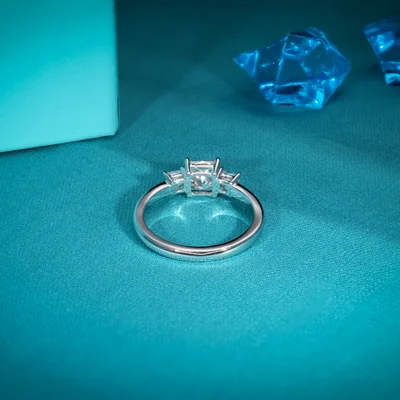 Three Stone Princess Diamond Ring