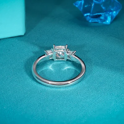 Three Stone Princess Diamond Ring
