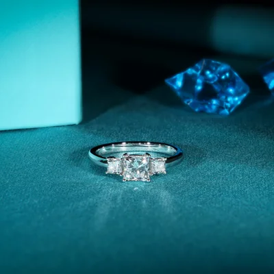 Three Stone Princess Diamond Ring