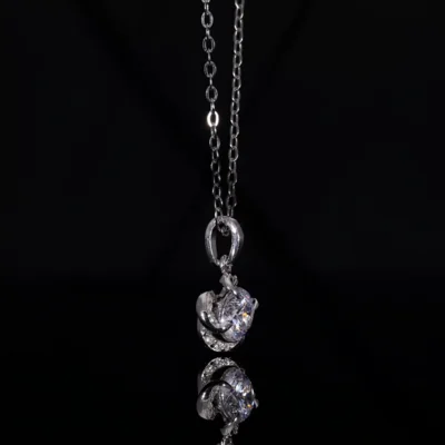 Lab Grown Diamond Halo Solitaire Pendant