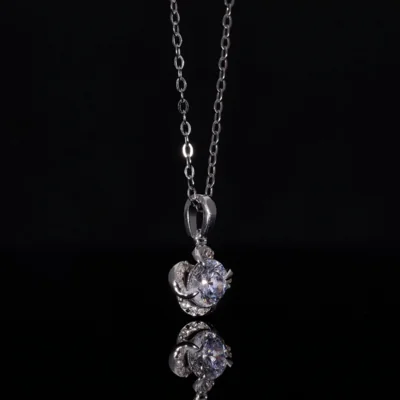 Lab Grown Diamond Halo Solitaire Pendant