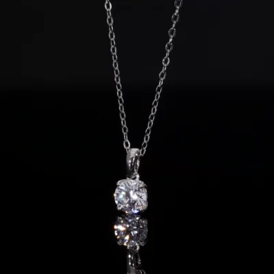 Round Solitaire Lab Created Diamond Pendant