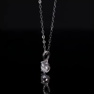 Round Solitaire Lab Created Diamond Pendant