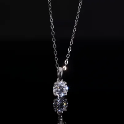 Round Solitaire Lab Created Diamond Pendant