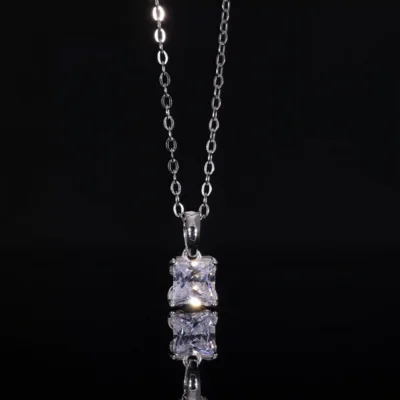 Princess Cut Lab Grown Diamond Solitaire Pendant