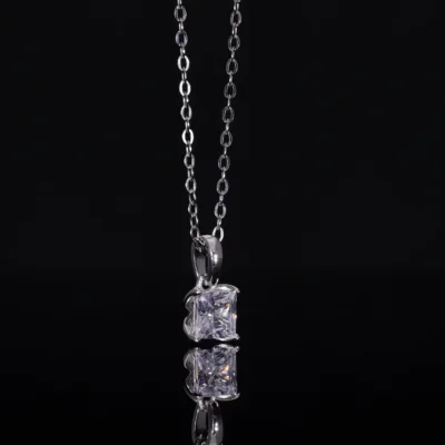 Princess Cut Lab Grown Diamond Solitaire Pendant