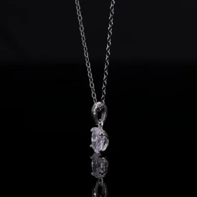 Oval Cut Lab Grown Diamond Solitaire Pendant