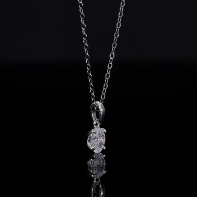 Oval Cut Lab Grown Diamond Solitaire Pendant