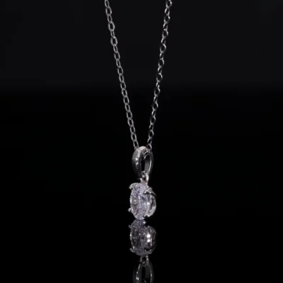 Oval Cut Lab Grown Diamond Solitaire Pendant