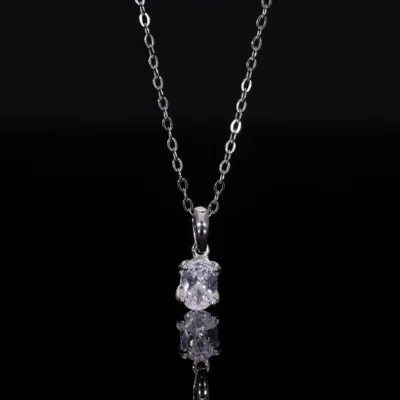 Oval Cut Lab Grown Diamond Solitaire Pendant