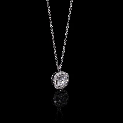 Lab Grown Diamond Halo Pendant