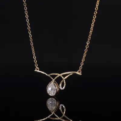 Lab Grown Diamond Pear Drop Necklace