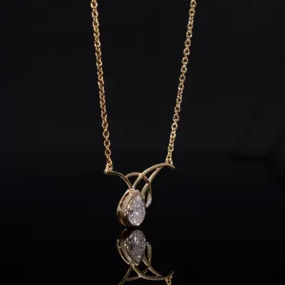 Lab Grown Diamond Pear Drop Necklace