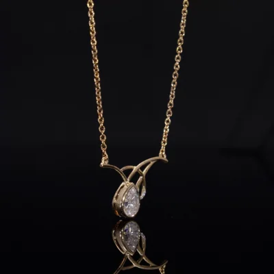 Lab Grown Diamond Pear Drop Necklace