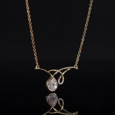 Lab Grown Diamond Pear Drop Necklace